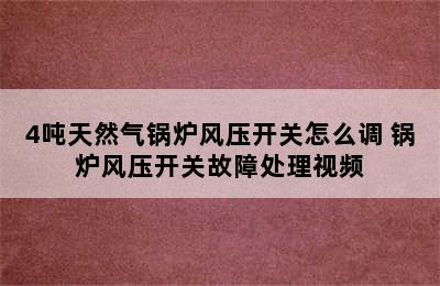 4吨天然气锅炉风压开关怎么调 锅炉风压开关故障处理视频